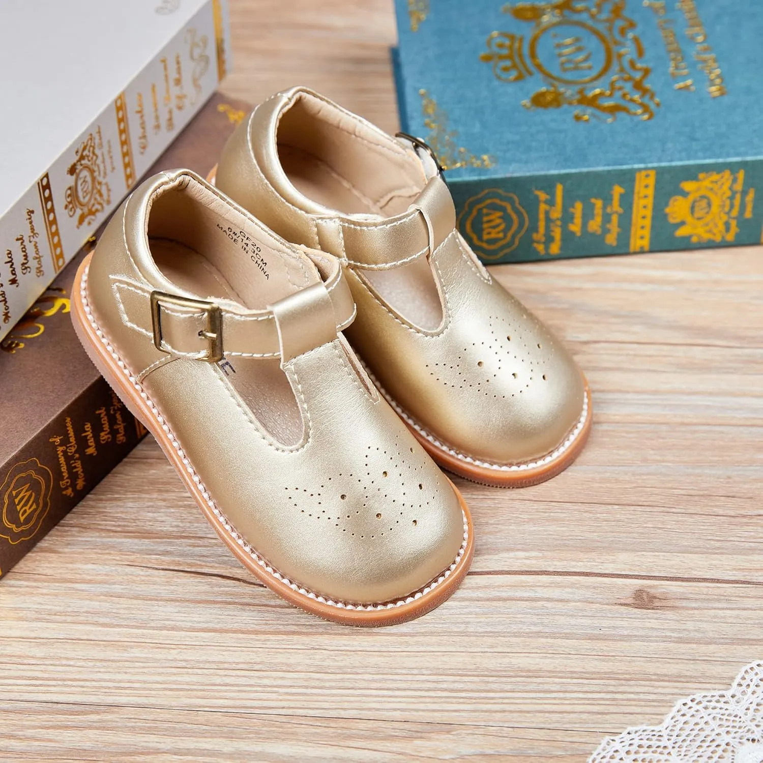 GINFIVE Toddler Little Girls Mary Janes Flats Girls Dress Shoes Kids Shoes
