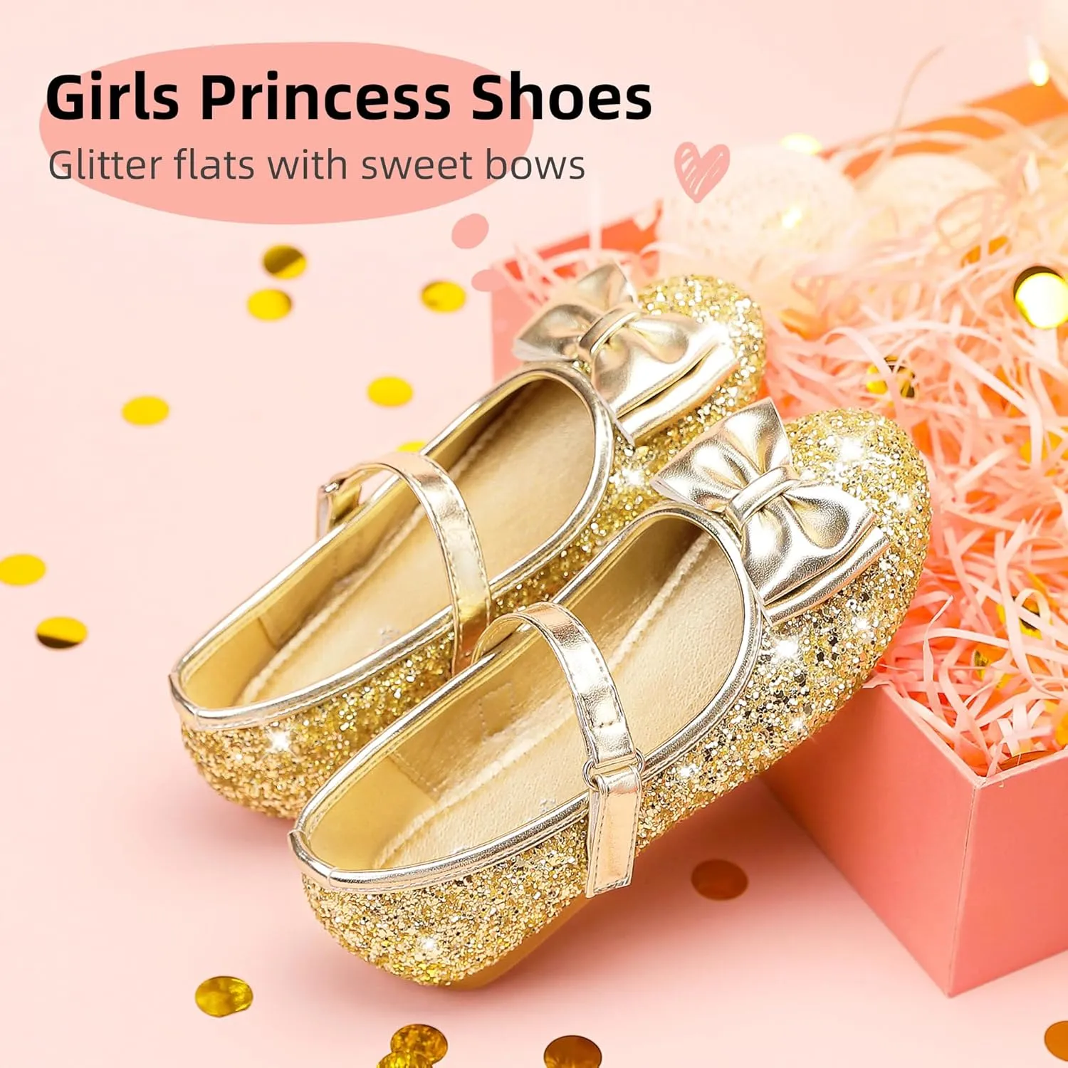 Girls Dress Shoes Princess Shoes Flower Girls Flats Party Wedding Toddler Little Big Kid