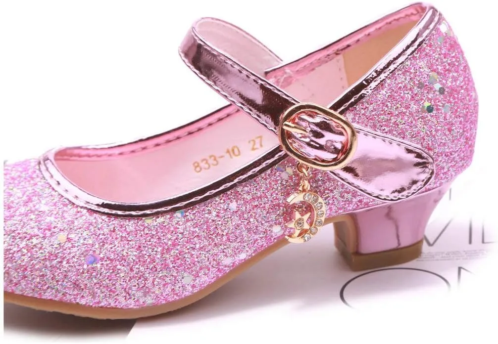 Girls Flats Sparkle Party Mary Jane Princess Dress Shoes