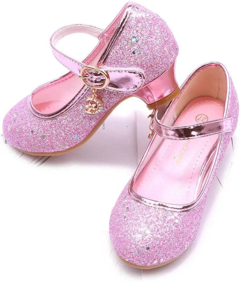 Girls Flats Sparkle Party Mary Jane Princess Dress Shoes