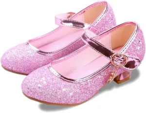 Girls Flats Sparkle Party Mary Jane Princess Dress Shoes