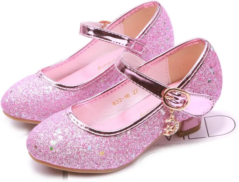 Girls Flats Sparkle Party Mary Jane Princess Dress Shoes