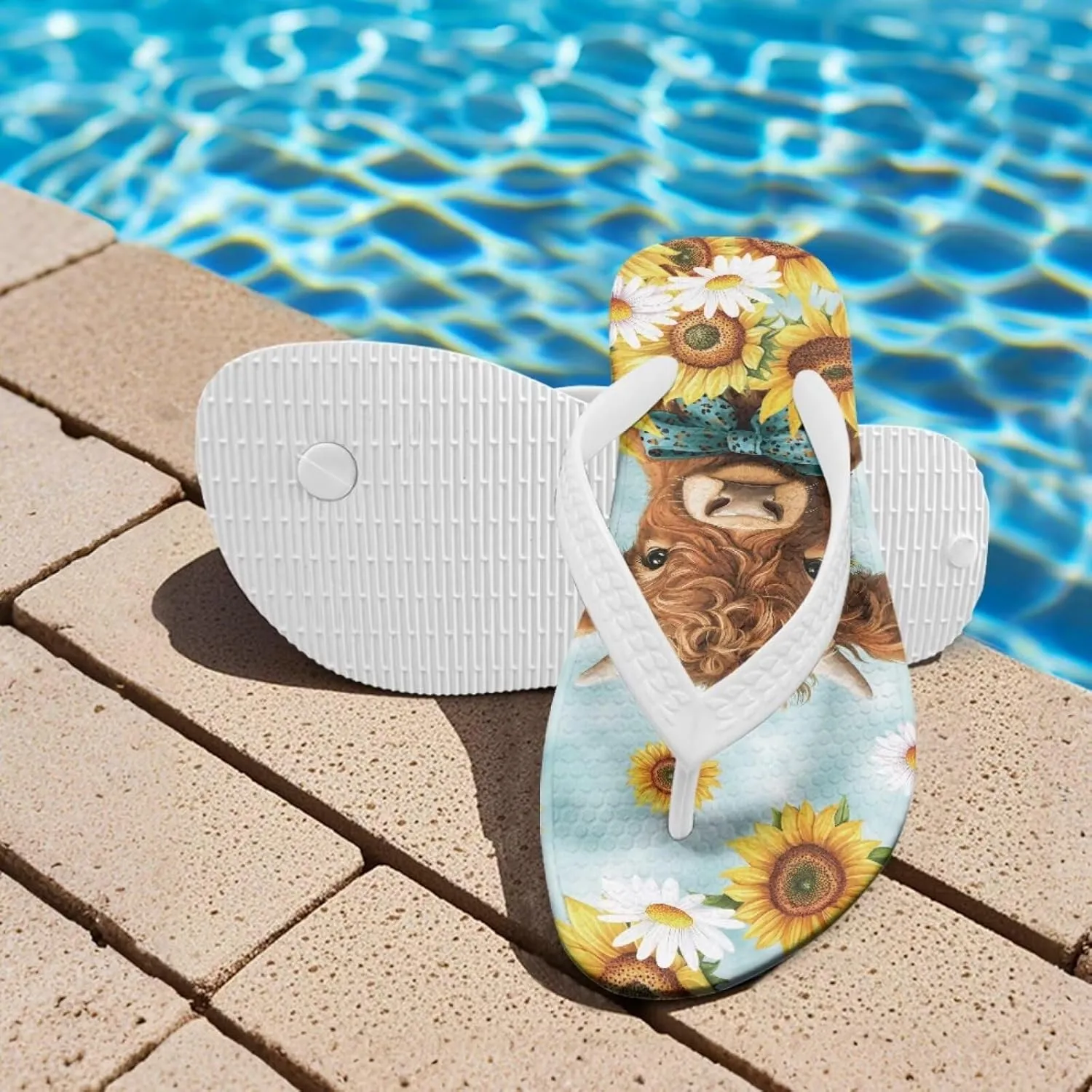 Girls Flip Flops Summer Beach Sandals Indoor Outdoor Slippers with Non Slip Sole Cute Flip Flops for Kids