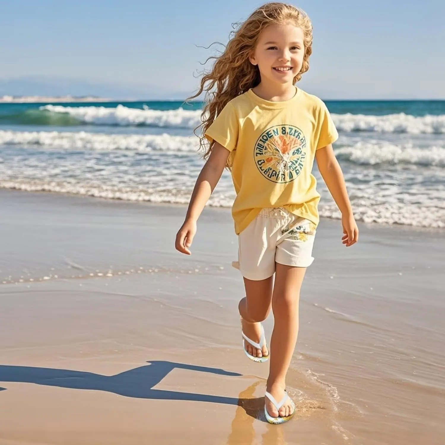 Girls Flip Flops Summer Beach Sandals Indoor Outdoor Slippers with Non Slip Sole Cute Flip Flops for Kids