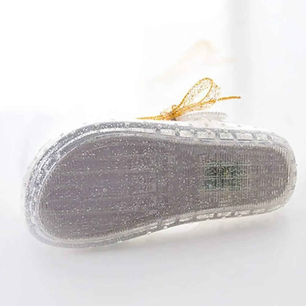 Girls Led Light Up Shoes Jelly Bowknot Toddler Sandals Kids