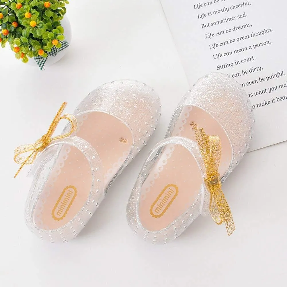 Girls Led Light Up Shoes Jelly Bowknot Toddler Sandals Kids