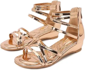 Girls Low Heel Chunky Sandals Wedding Dress Pumps Shoes