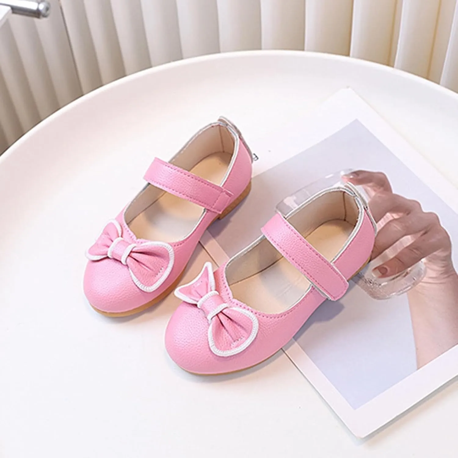 Girls Party Wedding Shoes New Girls Princess Shoes with Bows Fashionable Soft Soled Leather