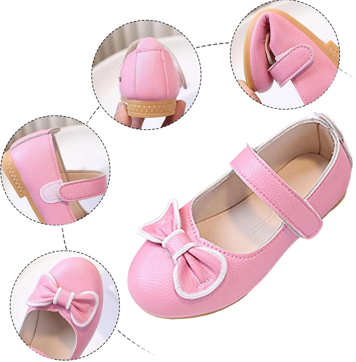 Girls Party Wedding Shoes New Girls Princess Shoes with Bows Fashionable Soft Soled Leather
