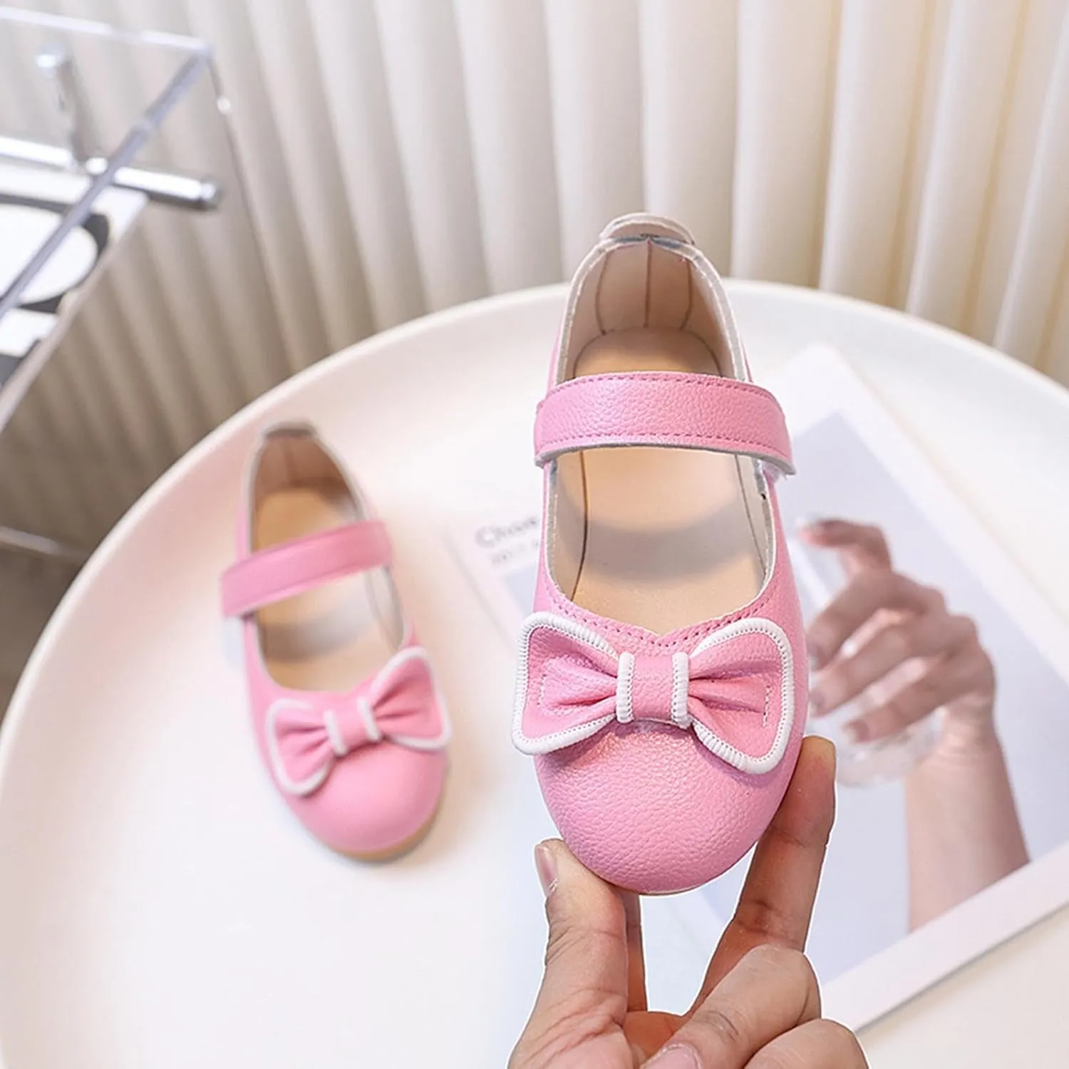 Girls Party Wedding Shoes New Girls Princess Shoes with Bows Fashionable Soft Soled Leather