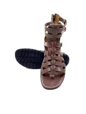 Gladiator Leather Sandals for Men, Greek Gladiator Sandals from Genuine Leather, Mens Brown Leather Sandals, Ancient Greek Sandals for Men (10)
