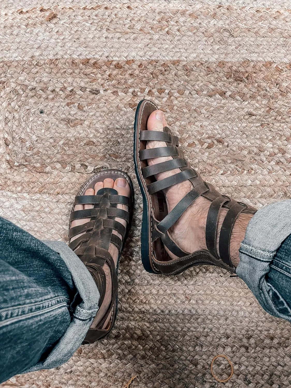 Gladiator Leather Sandals for Men, Greek Gladiator Sandals from Genuine Leather, Mens Brown Leather Sandals, Ancient Greek Sandals for Men (10)