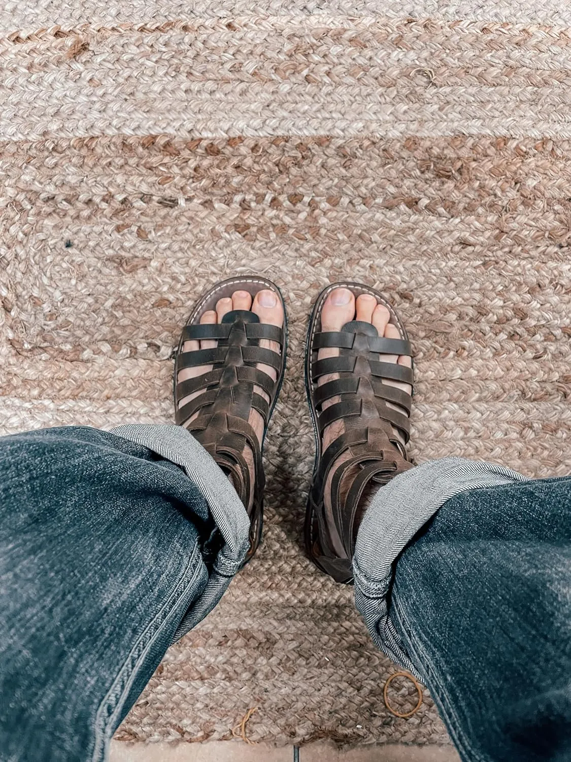 Gladiator Leather Sandals for Men, Greek Gladiator Sandals from Genuine Leather, Mens Brown Leather Sandals, Ancient Greek Sandals for Men (10)