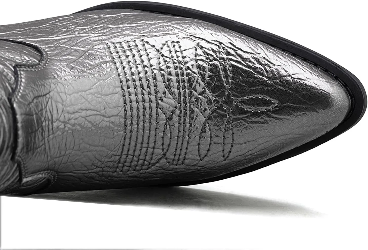 GLOBALWIN Cowboy Boots For Women Cute Cowgirl Boots Women's Western Boots With Embroidery Side Zipper Chunky Heel