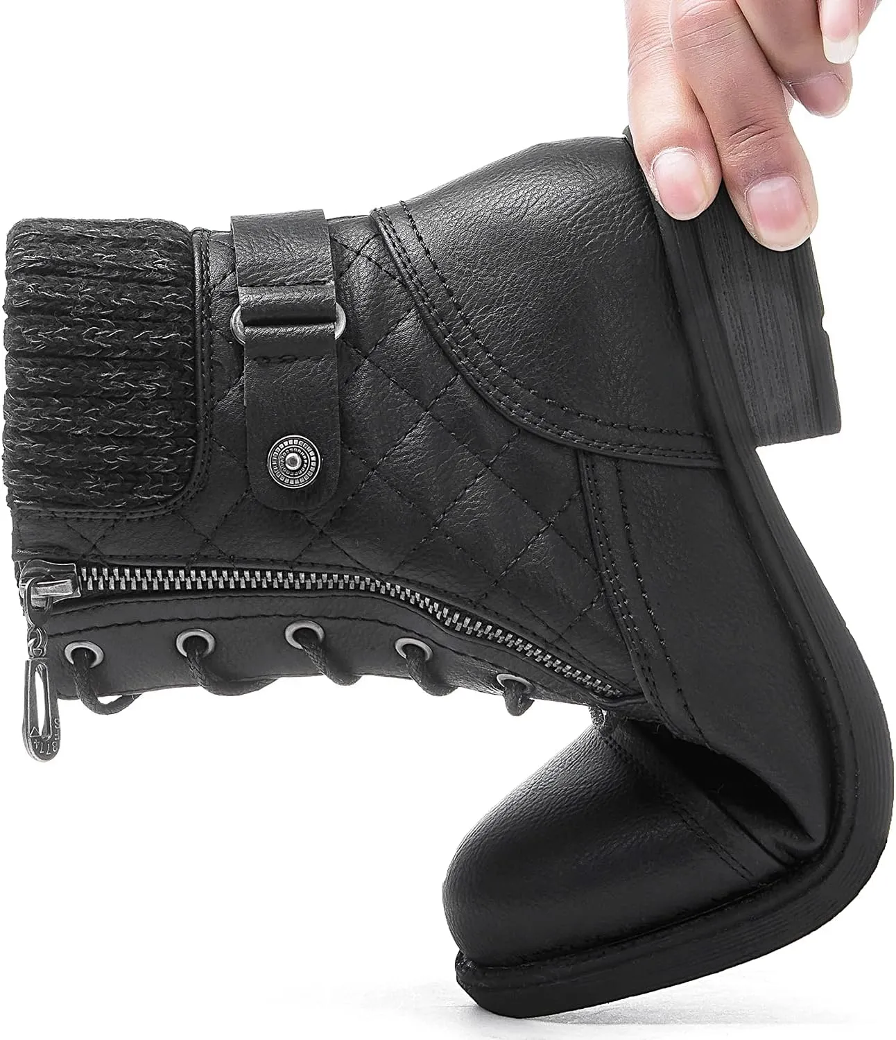 GLOBALWIN Women's Ankle Booties Fashion Combat Boots Fall Boots For Women Comfortable Low Heel