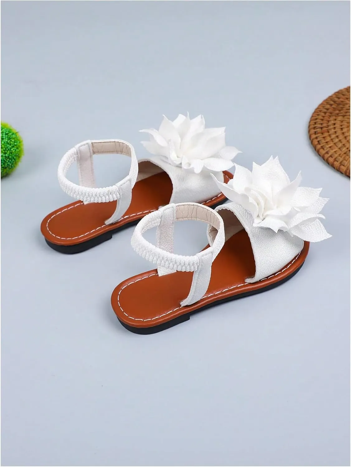 GORGLITTER Girl's Flower Sandals Strappy Cute Open Toe Dress Sandals