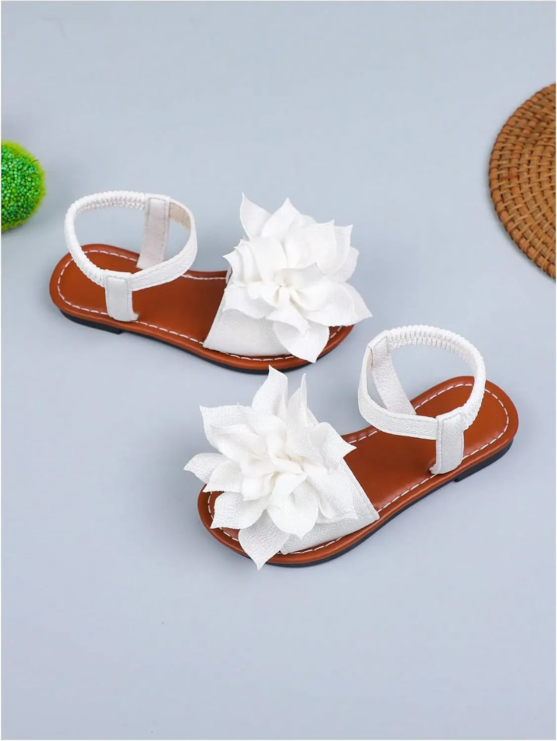 GORGLITTER Girl's Flower Sandals Strappy Cute Open Toe Dress Sandals