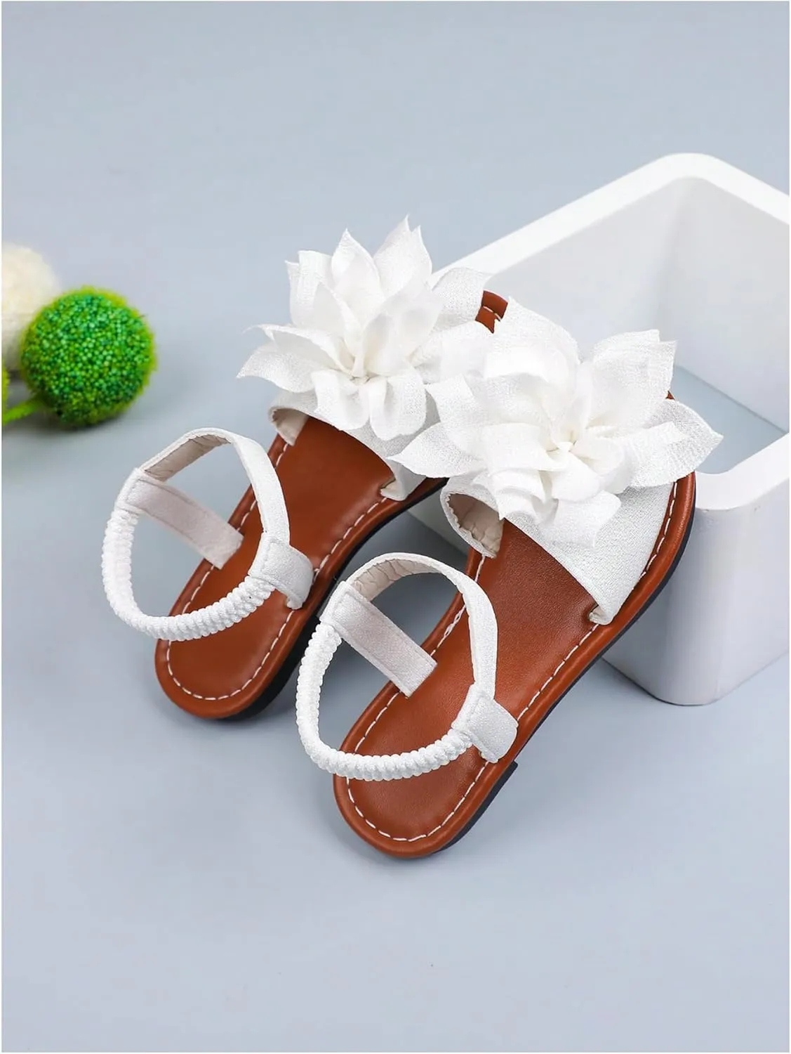 GORGLITTER Girl's Flower Sandals Strappy Cute Open Toe Dress Sandals
