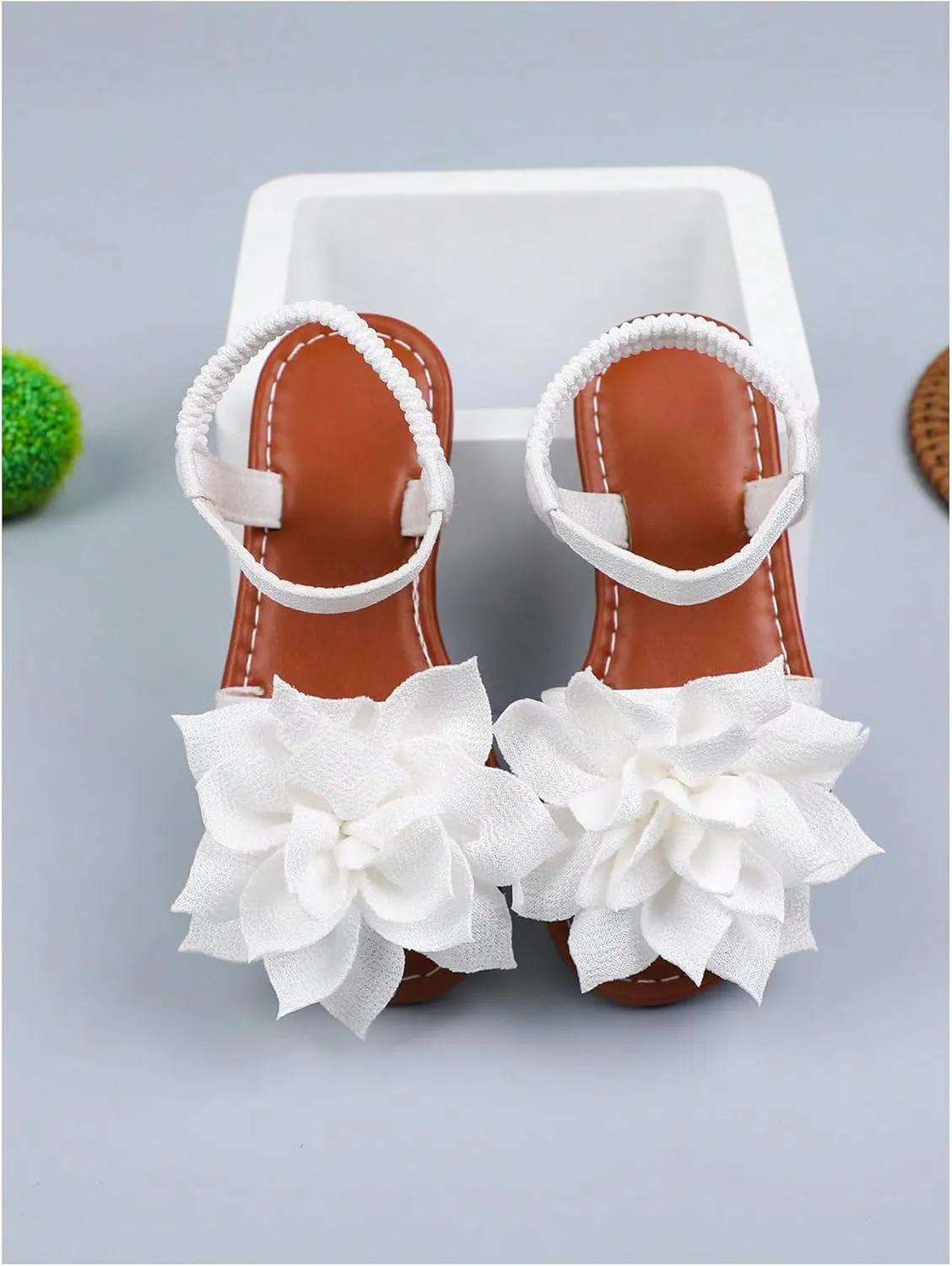GORGLITTER Girl's Flower Sandals Strappy Cute Open Toe Dress Sandals