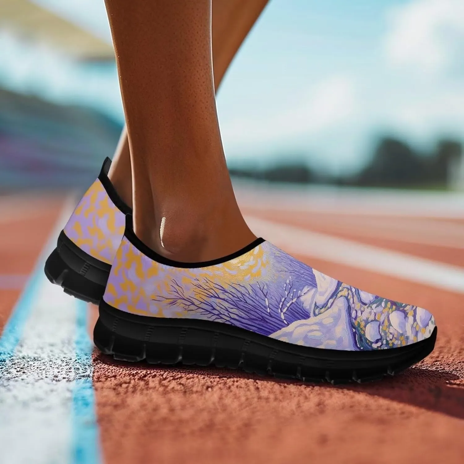 GOSTONG Women Sneakers Slip on Home Loafer Breathable Mesh Soft Walking Shoes Non Slip Outdoor Sneakers White Sole US5.5-11.5