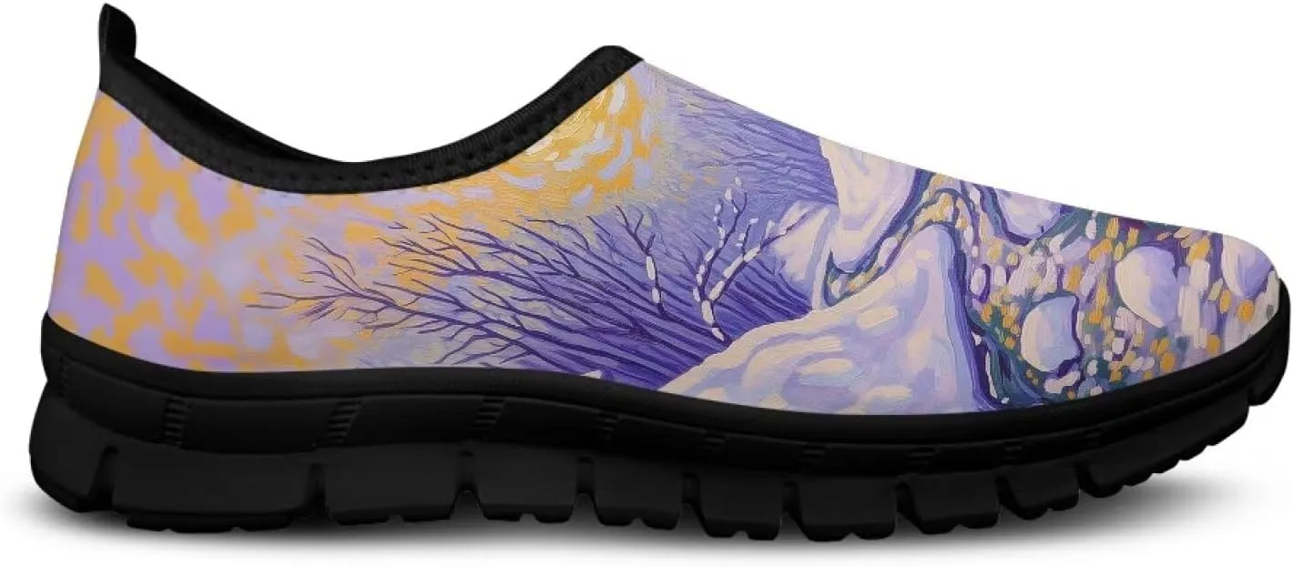 GOSTONG Women Sneakers Slip on Home Loafer Breathable Mesh Soft Walking Shoes Non Slip Outdoor Sneakers White Sole US5.5-11.5