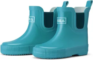 HISEA 100% Natural Rubber Boots for Kids Toddlers Ankle Rain Boots Waterproof Deck Shoes Boys Girls