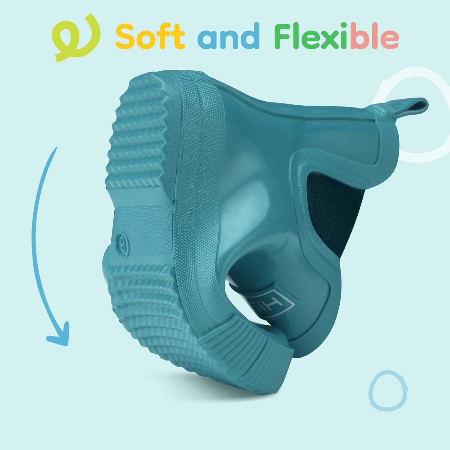 HISEA 100% Natural Rubber Boots for Kids Toddlers Ankle Rain Boots Waterproof Deck Shoes Boys Girls