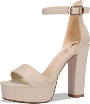 IDIFU Women's Platform Chunky High Heel Sexy Sandals Ankle Strap Open Toe Heeled Shoes for Wedding Party Evening