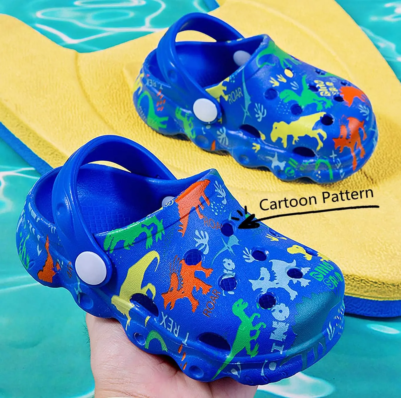 INMINPIN Kids Cute Clogs Cartoon Garden Shoes Boys Girls Slides Slippers Indoor Outdoor Children Water Shower Beach Pool Sandals