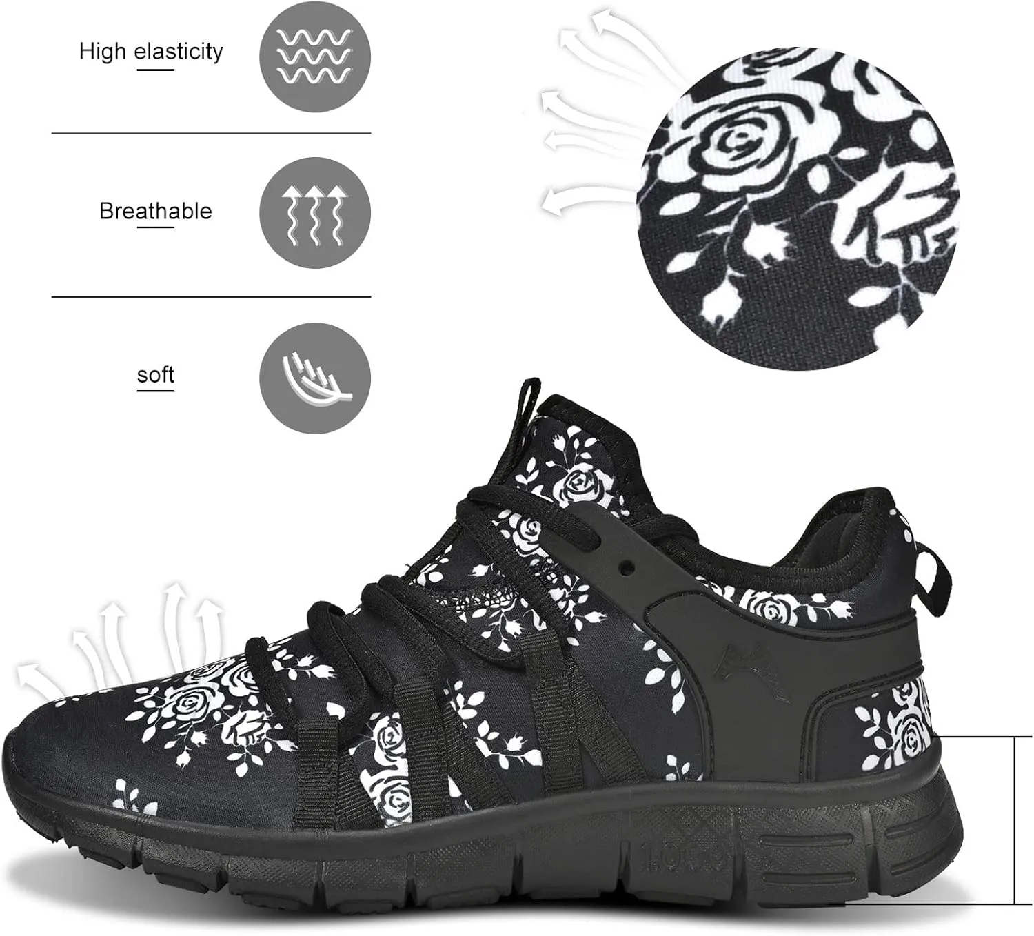 INZCOU Running Shoes Lightweight Tennis Shoes Non Slip Gym Workout Shoes Breathable Mesh Walking Sneakers