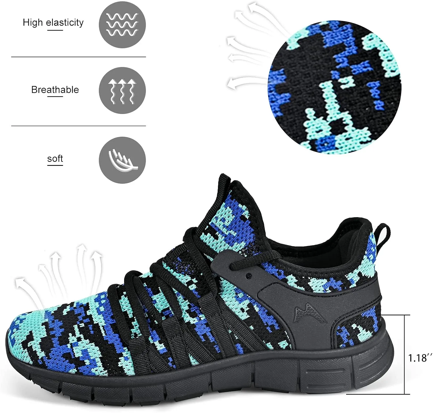 INZCOU Running Shoes Lightweight Tennis Shoes Non Slip Gym Workout Shoes Breathable Mesh Walking Sneakers