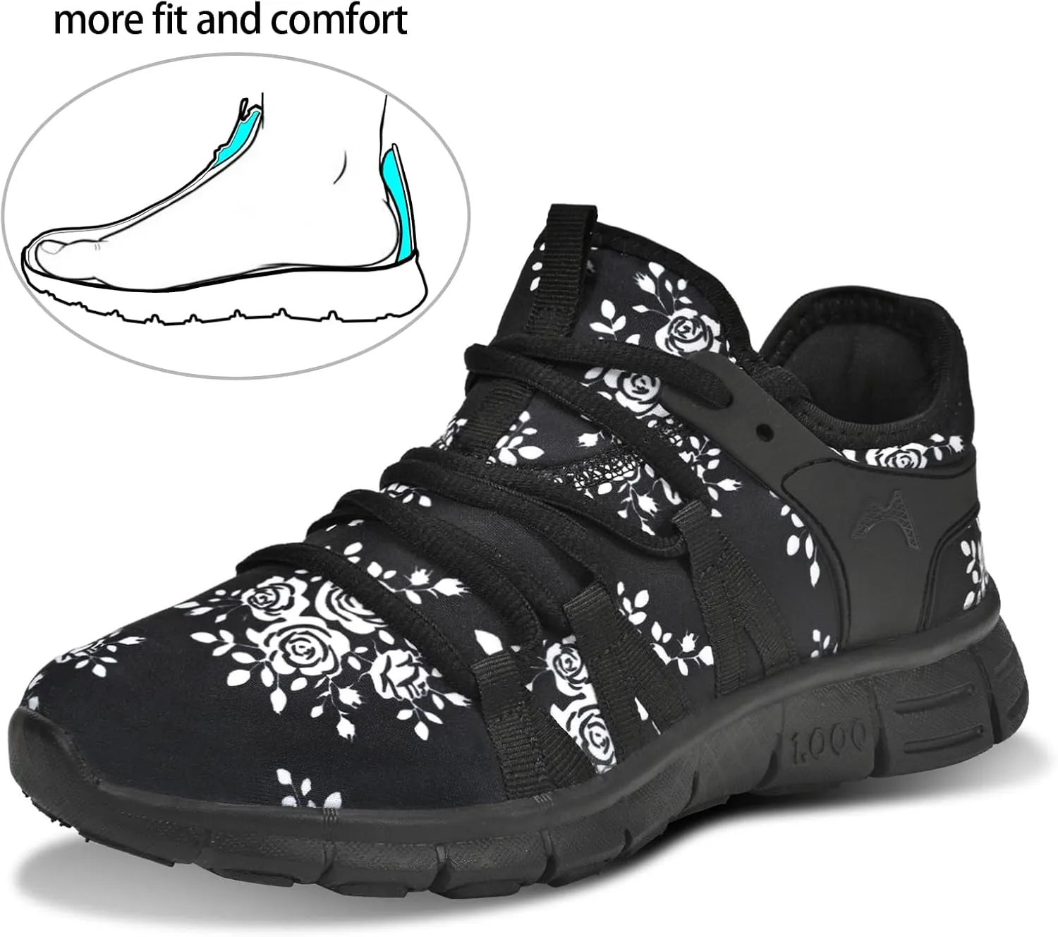 INZCOU Running Shoes Lightweight Tennis Shoes Non Slip Gym Workout Shoes Breathable Mesh Walking Sneakers