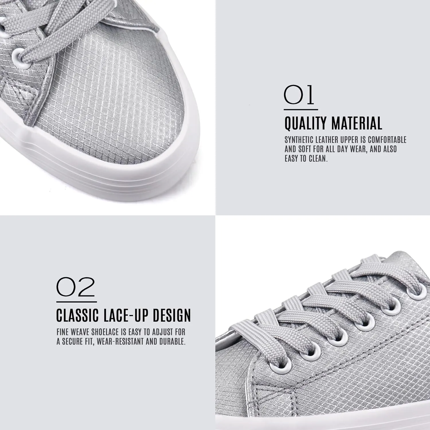 JABASIC Women Lace Up Platform Sneakers Comfortable Casual Fashion Sneaker Walking Shoes