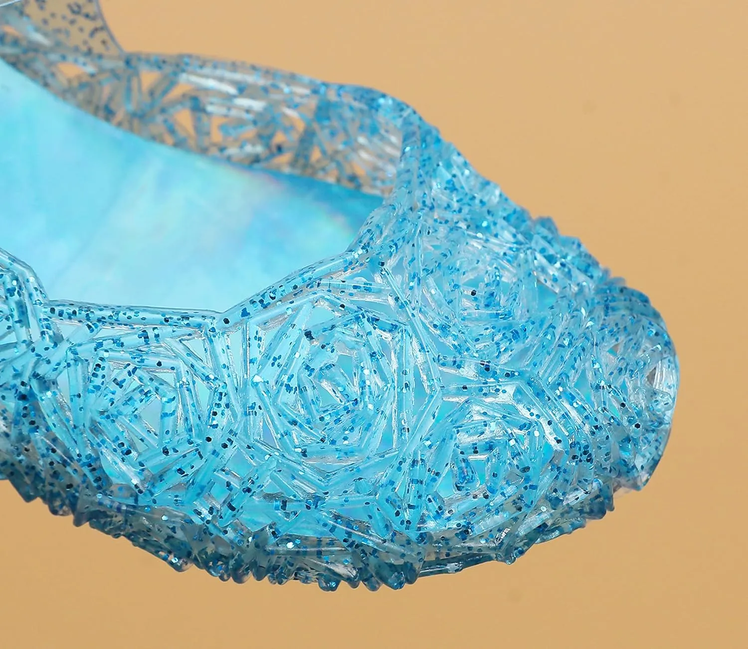 Jelly Shoes for Girls, Snow Queen Princess Birthday Sandals for Little Girls, Blue Toddler Glitter Sandals Size 9, Frozen Inspired Party Cosplay Costumes Dress Flats