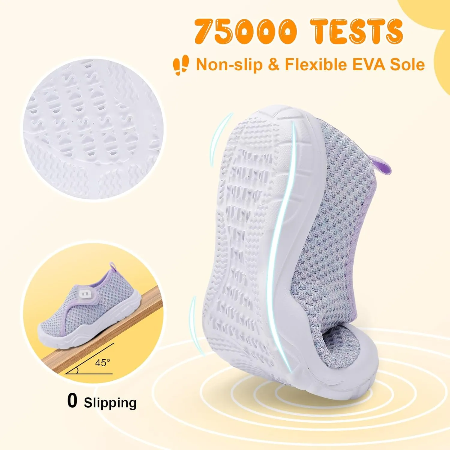 JOINFREE Toddler Boys Girls Barefoot Shoes Breathable Kids Sneakers Lightweight Walking Shoes Slip On Tennie Shoes Wide School Shoes