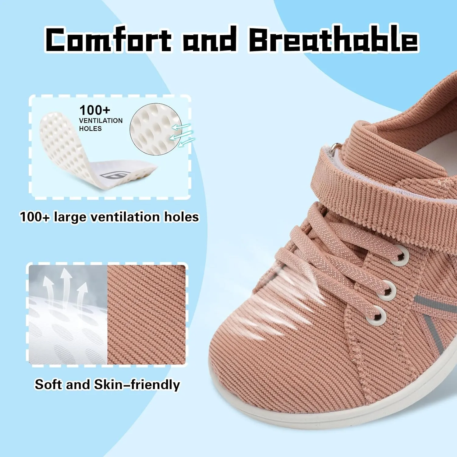JOINFREE Toddler Shoes Boys Girls Wide Barefoot Shoes Little Kids Minimalist Sneakers Zero Drop Casual Walking Shoes Breathable Tennis Shoes Indoor Outdoor