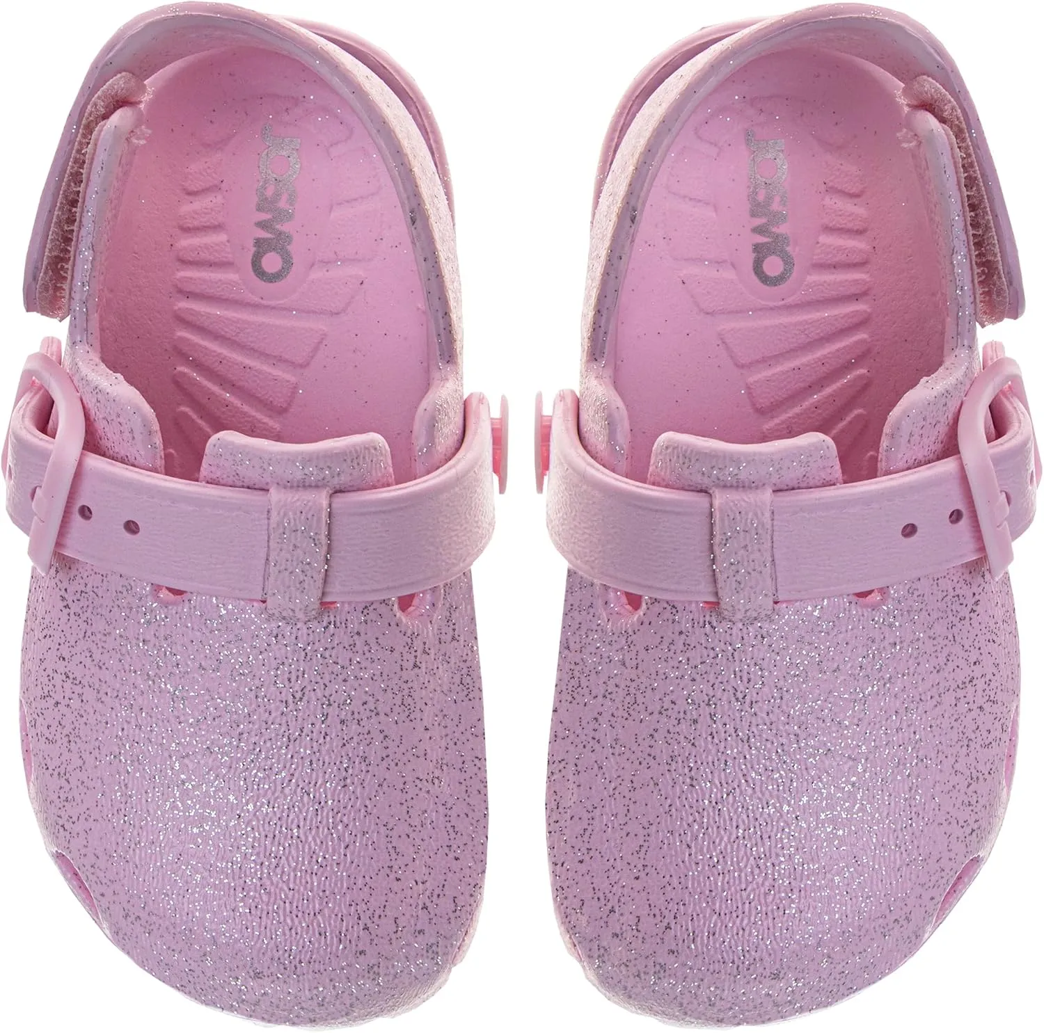 Josmo Kids Soft Glitter Clogs Girls Slides Slippers Indoor Outdoor Summer Beach Pool Sandals (Size 5-10 Toddler)