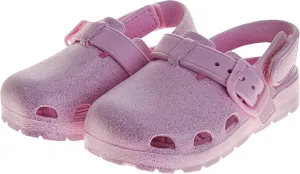 Josmo Kids Soft Glitter Clogs Girls Slides Slippers Indoor Outdoor Summer Beach Pool Sandals (Size 5-10 Toddler)