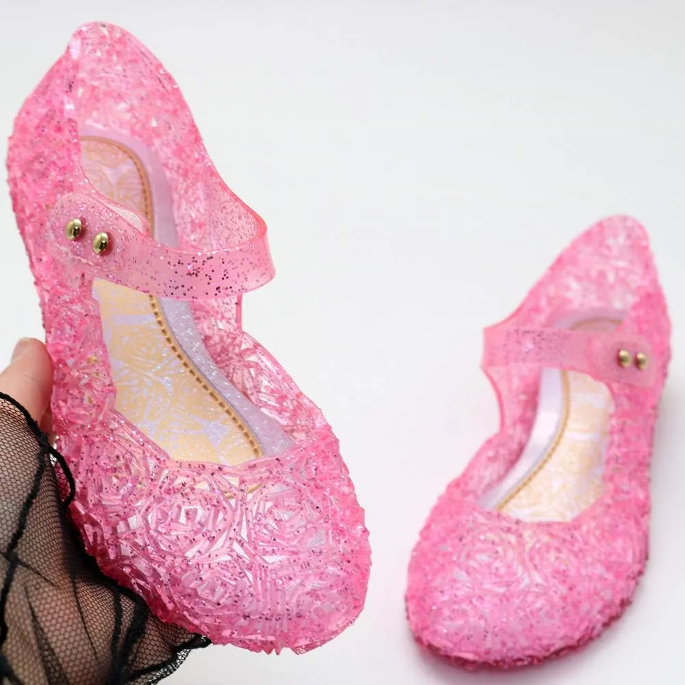 Kawai Peach Girls' Cute Sparkle Sandals Fancy Dress Up Jelly Party Dancing Cosplay Shoes