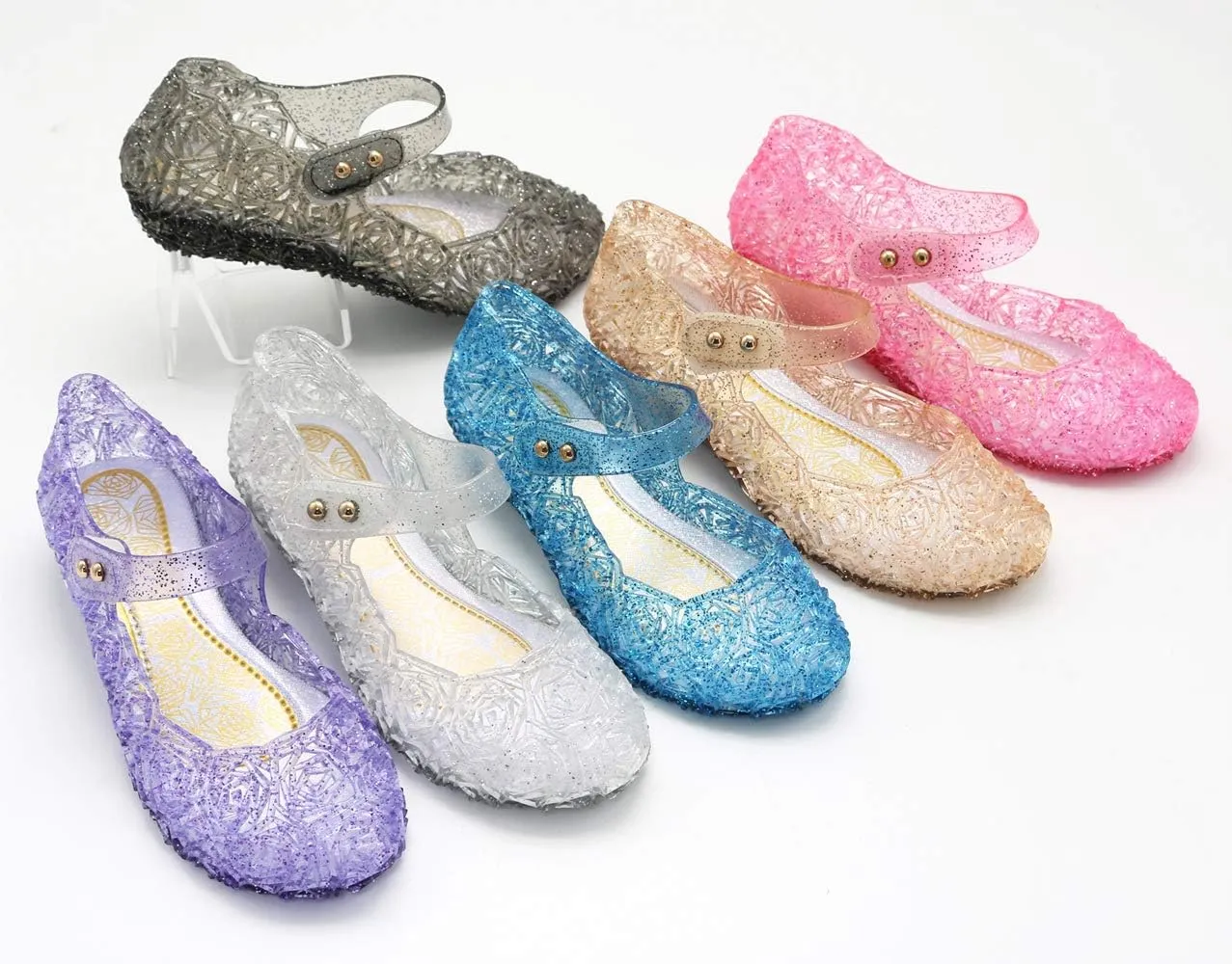 Kawai Peach Girls' Cute Sparkle Sandals Fancy Dress Up Jelly Party Dancing Cosplay Shoes
