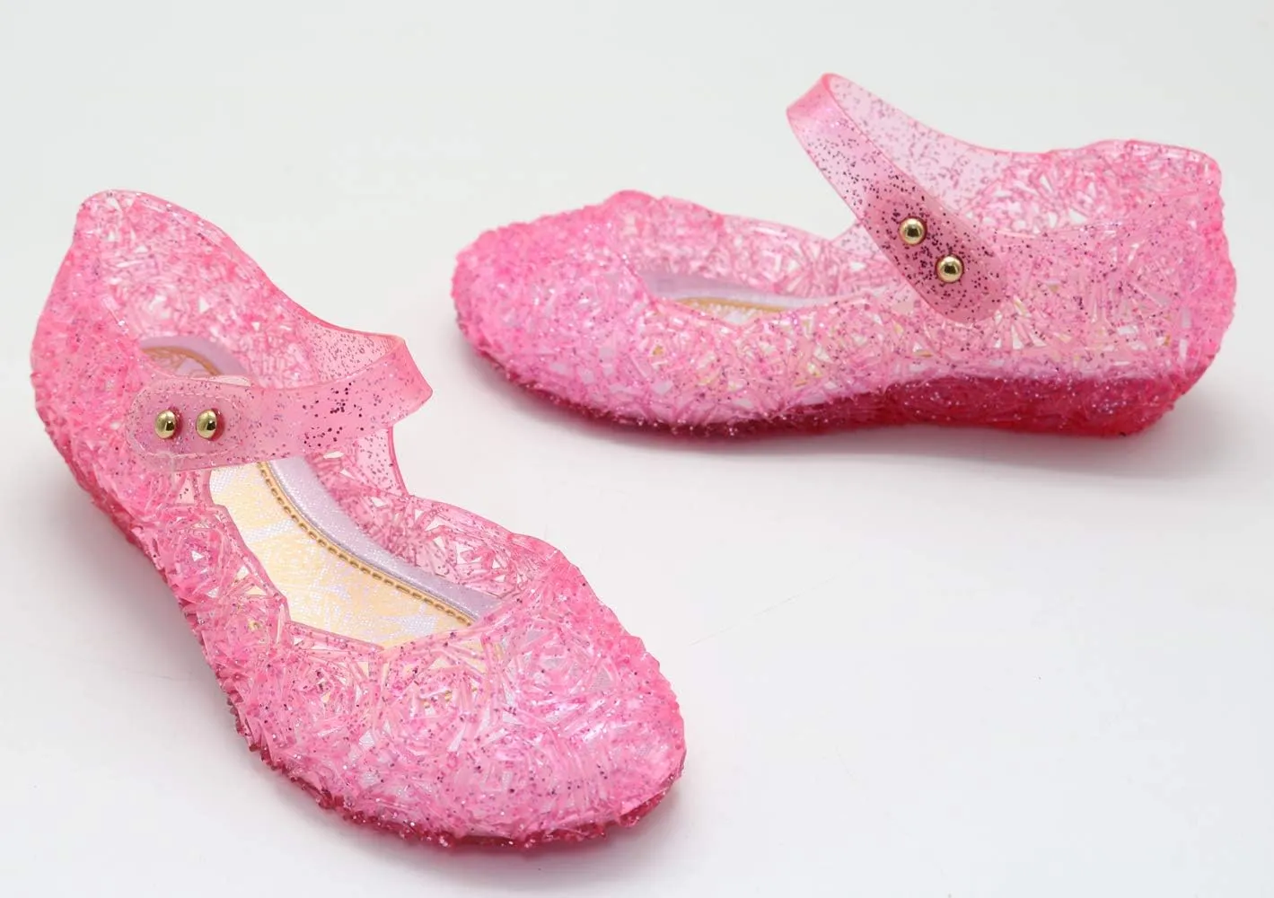 Kawai Peach Girls' Cute Sparkle Sandals Fancy Dress Up Jelly Party Dancing Cosplay Shoes