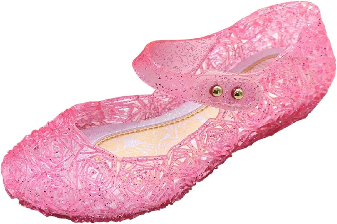 Kawai Peach Girls' Cute Sparkle Sandals Fancy Dress Up Jelly Party Dancing Cosplay Shoes
