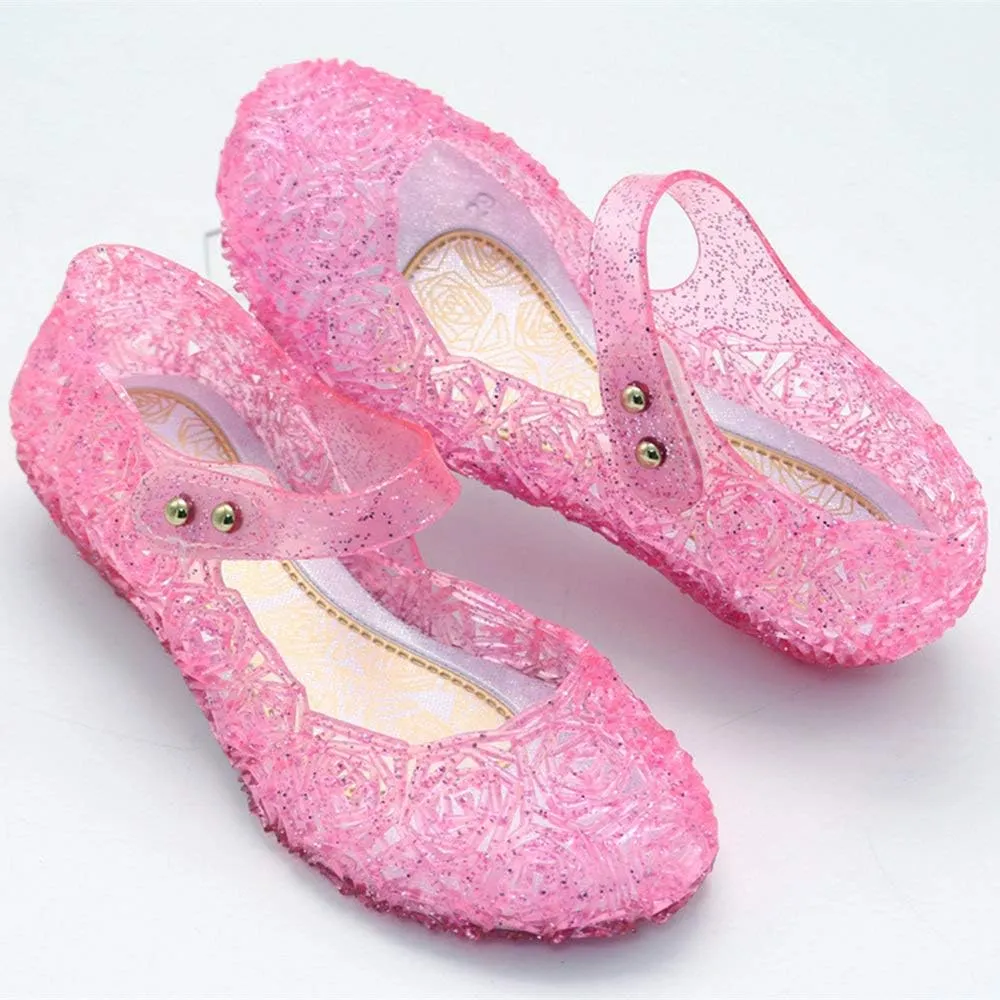 Kawai Peach Girls' Cute Sparkle Sandals Fancy Dress Up Jelly Party Dancing Cosplay Shoes