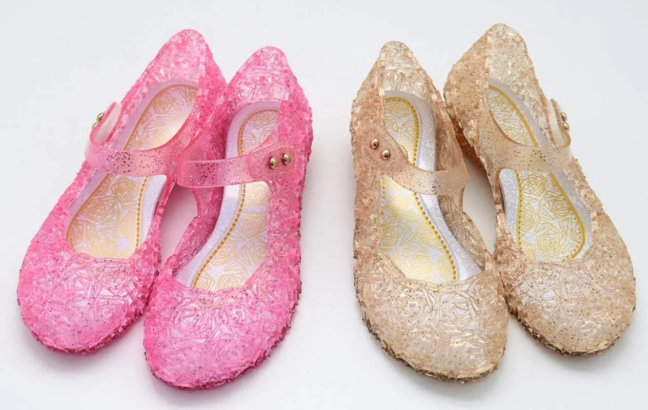Kawai Peach Girls' Cute Sparkle Sandals Fancy Dress Up Jelly Party Dancing Cosplay Shoes
