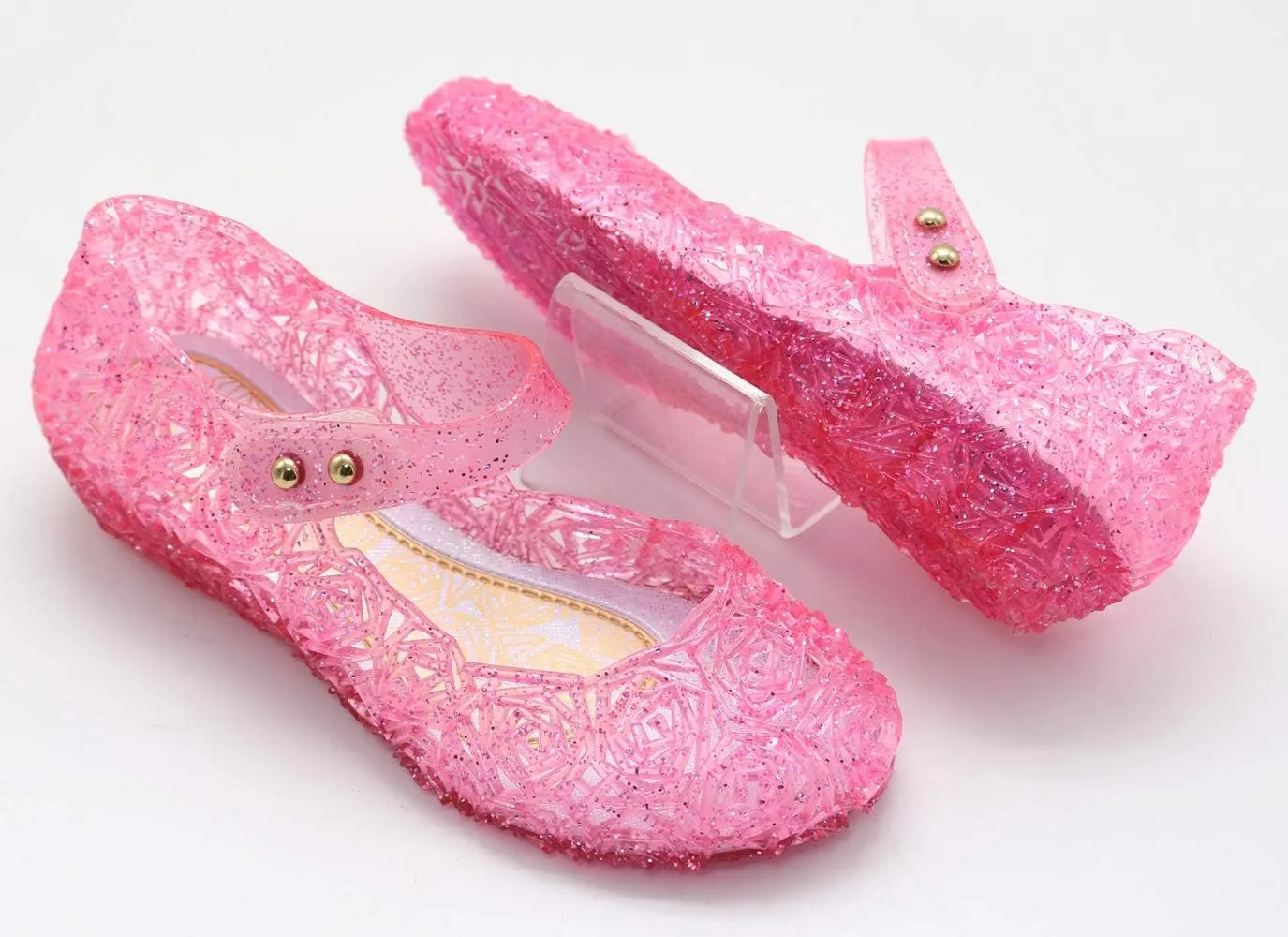 Kawai Peach Girls' Cute Sparkle Sandals Fancy Dress Up Jelly Party Dancing Cosplay Shoes