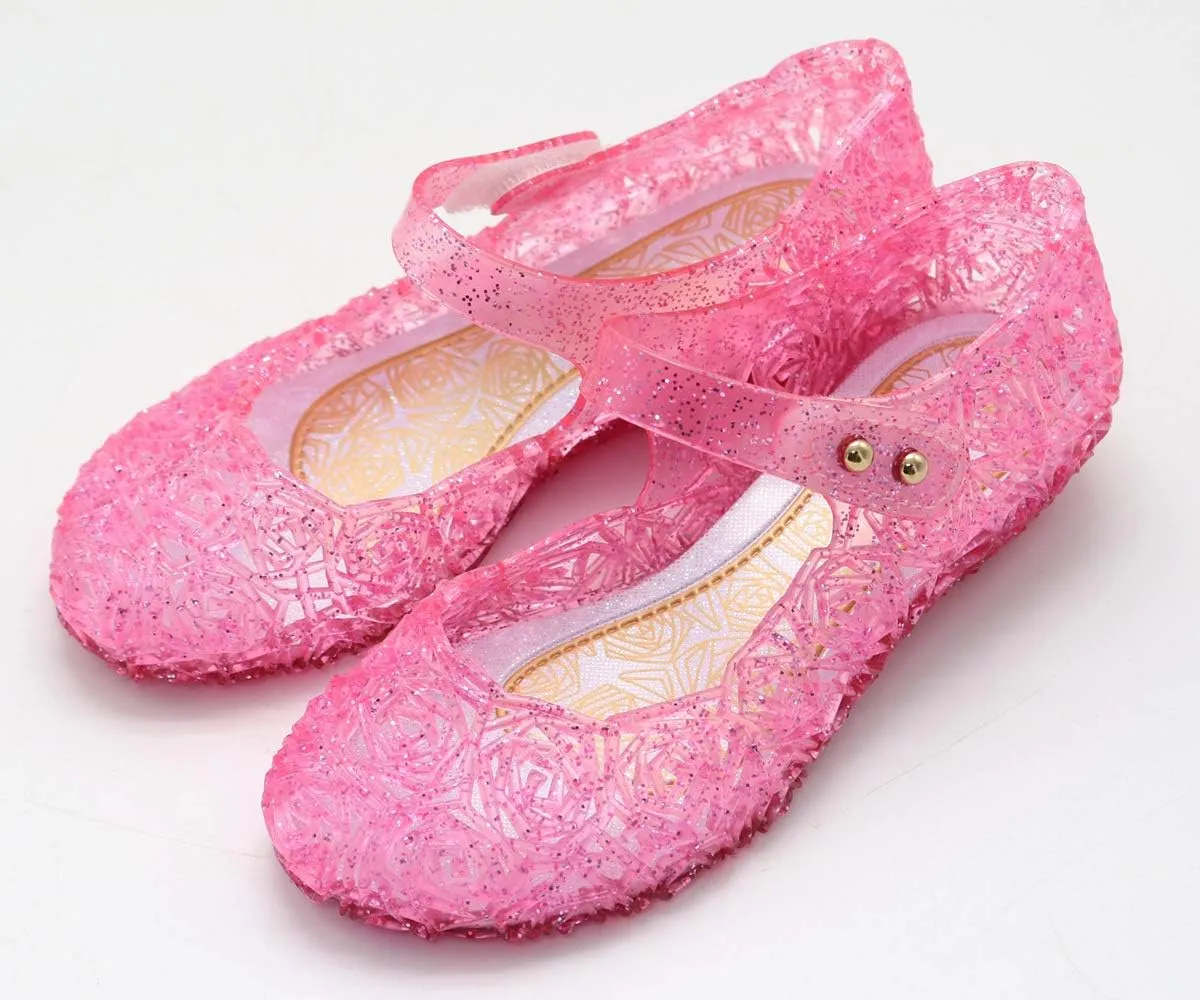 Kawai Peach Girls' Cute Sparkle Sandals Fancy Dress Up Jelly Party Dancing Cosplay Shoes