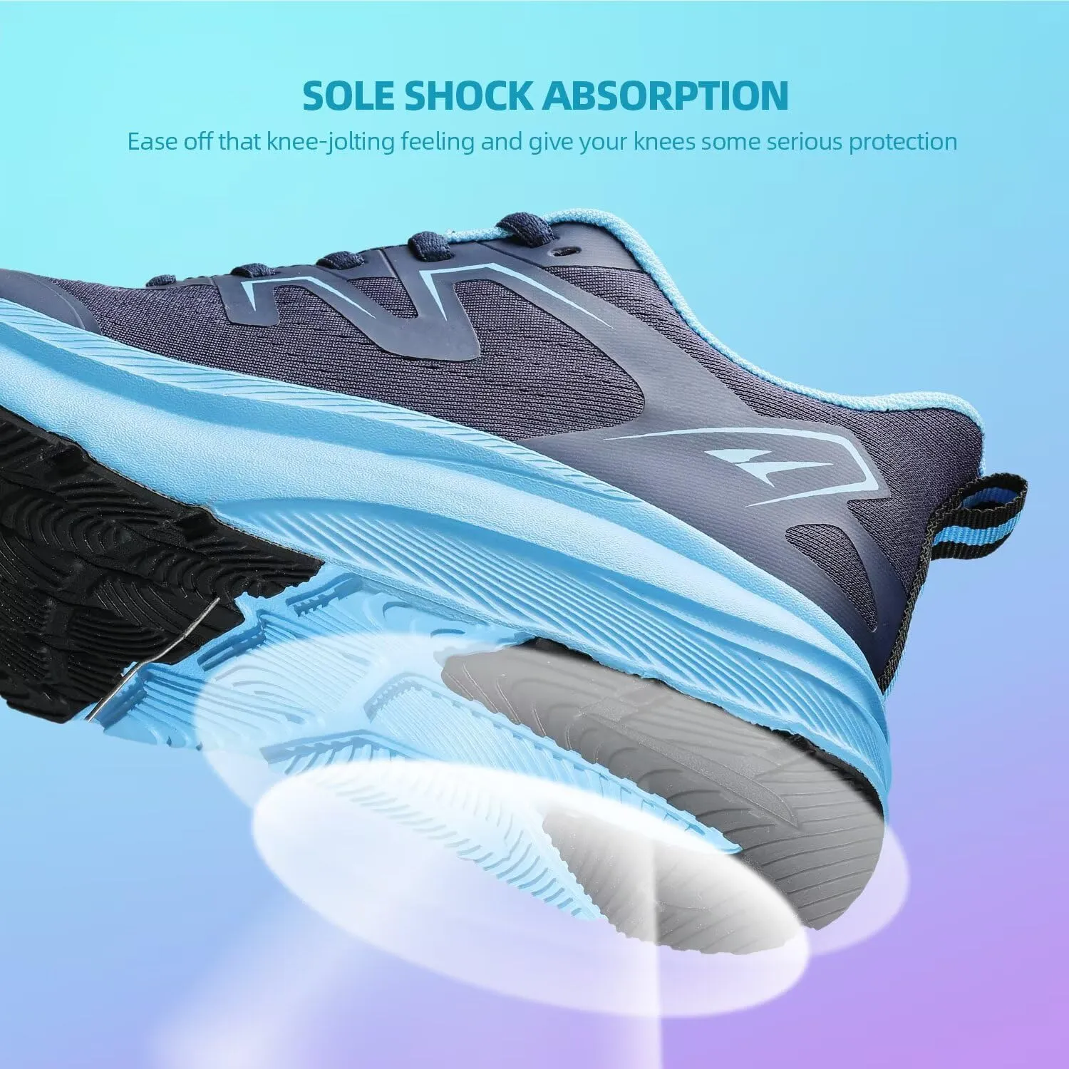 KDN Men's Road Running Shoes Wide Toe Box Shoes for Men Walking Sneakers Gym Workout Tennis Shoes for Wide Feet
