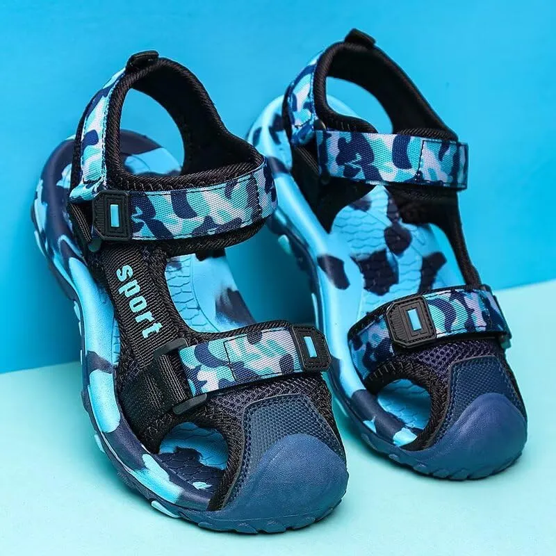 Kids Boy Breathable Closed Toe Sport Sandals for Summer Outdoor Walking Running Beach