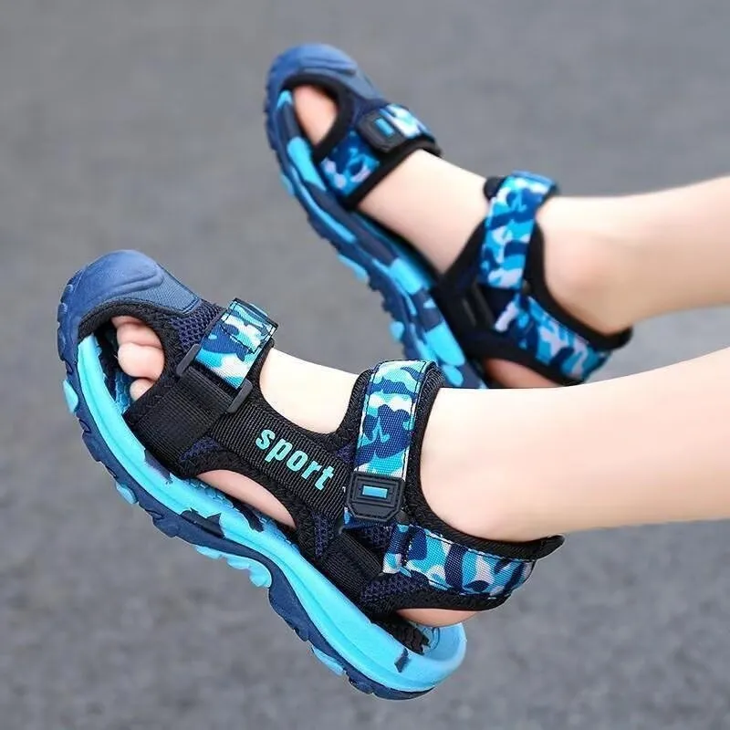Kids Boy Breathable Closed Toe Sport Sandals for Summer Outdoor Walking Running Beach
