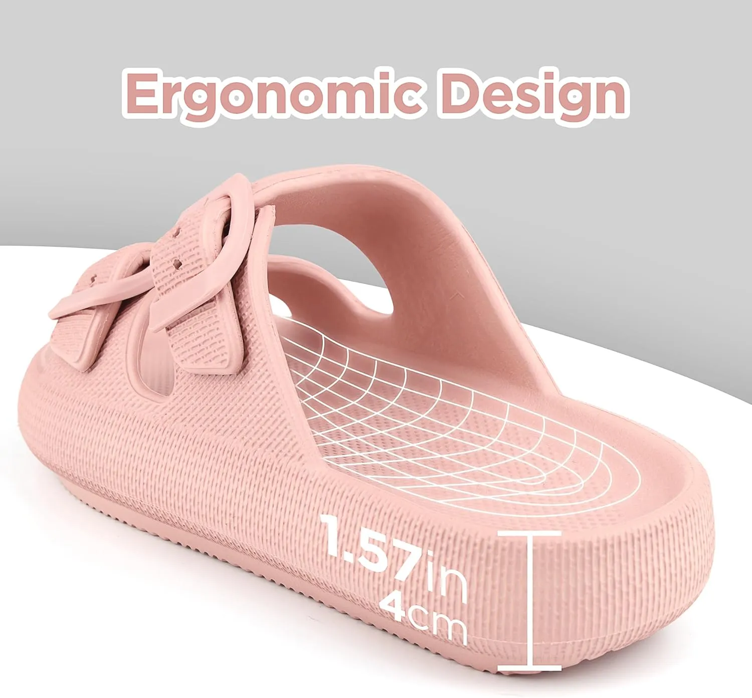 Kids Cloud Slides Girls Boys Double Buckle Slip On Sandals Youth Adjustable Flip Flops Summer Soft Pillow Slippers EVA Flat Beach Pool Shower Shoes